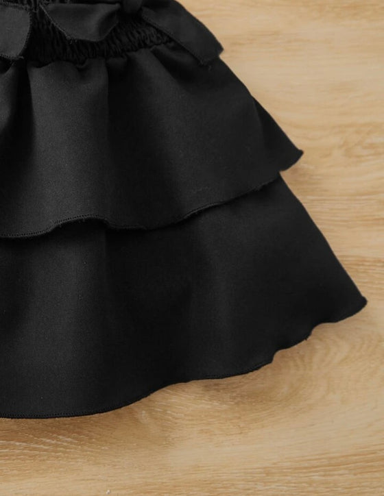 Kids EVRYDAY Young Girl Bow Front Layer Hem Skirt