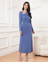 Solid Color Long Sleeve Dress