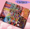 780pcs Girls Hair Accessories Kit - Soft Elastic Hair Ties, Delicate Flower-shaped Hair Clip, Durable Ponytail Holders, Vibrant Decorative Hair Accessories - Perfect for Little Princesses and Tweens, Ideal Gift for Girls Birthday Parties or Everyday