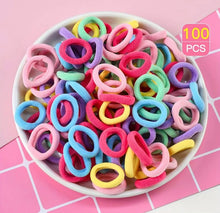  100pcs Colorful Candy Elastic Hair Ties - Decorative Hair Accessories for Girls