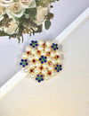 1pc Vintage Pearl Flower & Rhinestone Brooch, Fashionable Simple Suit Accessory, Great For Women's Daily Wear
