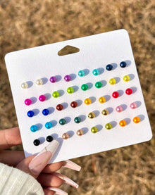  Colorful And Bright Earrings, 20 Pairs (Random Colors)