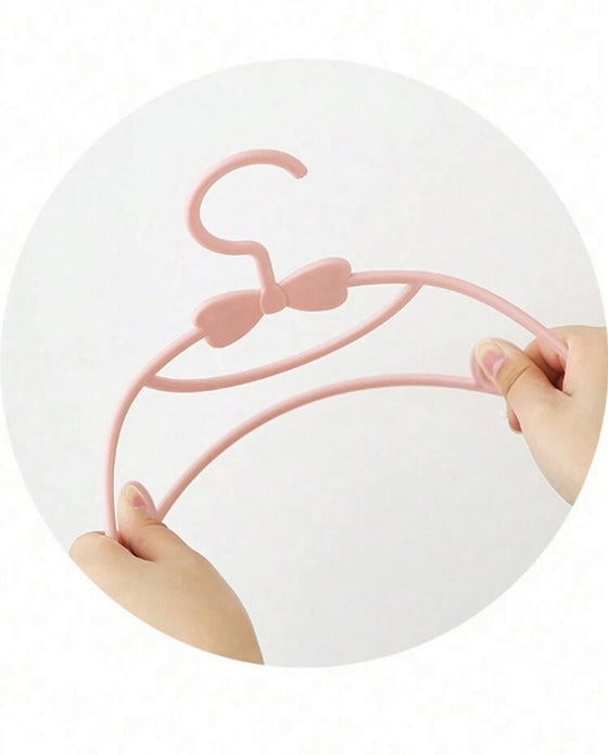 5pcs Pink Bowknot Design Baby Hangers, Strong And Sturdy