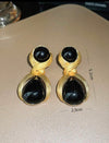 1pair High-Grade Black Vintage Acrylic Earrings