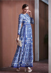 Floral Print Belted Flare Dress