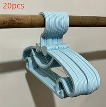  20pcs Blue Baby Clothes Storage Plastic Hangers, Kid Clothes Drying Racks, Durable Anti-slip Clothes Drying Racks, Household Storage Organization For Bathroom, Bedroom, Closet, Wardrobe, Home, Dorm