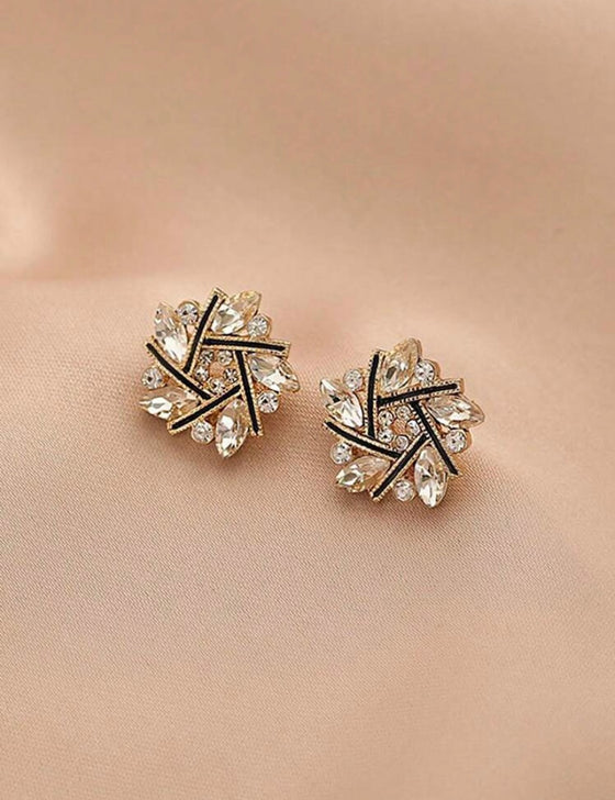 Rhinestone Decor Stud Earrings