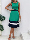 Colorblock Belted Dress