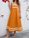 Women's Color Block Dress With Ruffle Hem