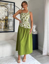 Casual Asymmetric Neckline Waist Belt Pleated Silhouette Printed Dress