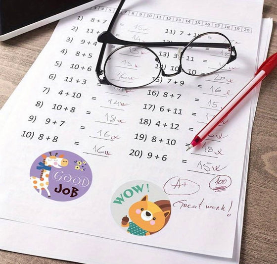 500pcs Cute Little Animal Cartoon Reward Stickers