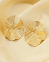 1pair European And American Style New Folded Lotus Leaf Earrings