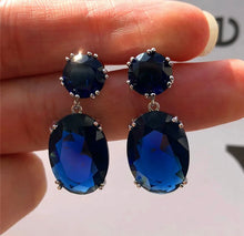  Plating Multicolor Earrings Sapphire Women Wedding Party Gifts Earring Oval Shape Drop Earrings