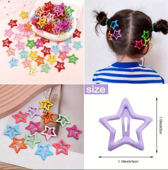 50pcs Cute Star Hair Clips - Adorable Headwear Hair Accessories for Baby Girls, Ideal choice for Gifts