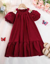 GIRLS Kids SUNSHNE Young Girl Cold Shoulder Ruffle Hem Dress