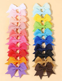  20pcs Toddler Girls Bow Decor Hair Tie