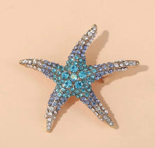  Rhinestone Starfish Design Brooch