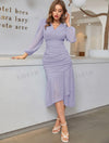 Swiss Dot Wrap Fitted Dress