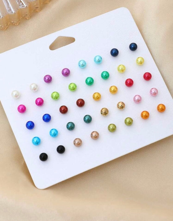 Colorful And Bright Earrings, 20 Pairs (Random Colors)