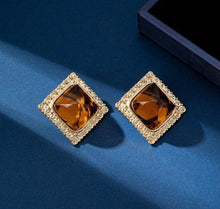  1pair Antique Khaki Geometric Earrings For Women