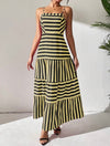 Frenchy Striped Ruffle Trimmed Summer Cami Dress