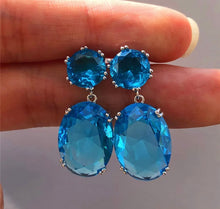  Plating Multicolor Earrings Sapphire Women Wedding Party Gifts Earring  Oval Shape Drop Earrings