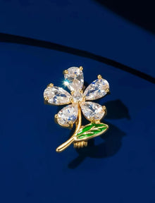  Cubic Zirconia Flower Design Brooch