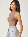 BASICS Mock Neck Crop Tank Top