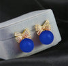 Bowknot & Faux Pearl Decor Earrings For Women