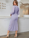 Swiss Dot Wrap Fitted Dress