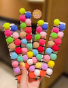 60pcs Children's Hair Accessories Colorful Cute Balls Hair Ties, Won'T Hurt Hair