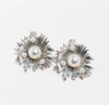 Style Light Luxury Atmospheric Faux Pearl & Sunflower Shaped Stud Earrings