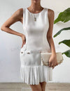 Solid Pleated Hem Dress