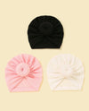 3pcs Baby Solid Hat Set