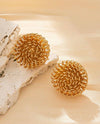 1pair Fashionable Geometric Hollow Out Round Stud Earrings With Unique Design