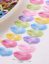 50pcs Girls' Cute Colorful Heart Shaped Hair Clips With Metal Bb Clasp, Random Colors, Great For Daily Wear Or Valentine'S Day Gift