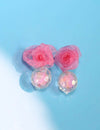 1pair Fashionable Flower Decor Bead Drop Earrings For Women