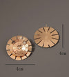1pair Simple Metal Leaf Texture & Rhinestone Decor Women Fashion Earrings