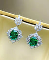 1 Pair Luxury Green Cubic Zirconia Drop Earrings
