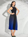 Gradient Pearl Bead Decor Sleeveless Dress