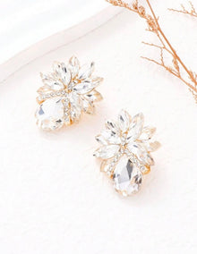  1pair Bowknot And Rhinestone Decor Earrings