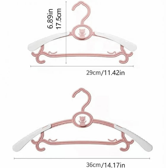 10pcs Pink Extendable Non Slip Hanger Set
