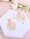 1pair European And American Style Metal Flower & Round Shaped Avant-garde Wistful Pendant Earrings For Women