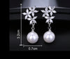 Elegant Nature Bohemian Flower Pearl Crystal Zircon Dangle Earrings For Women Bridal Wedding Party Jewelry