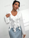 Women Ruffle Collar Shirt