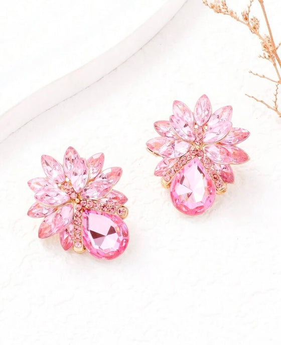 1pair Bowknot & Rhinestone Decor Earrings