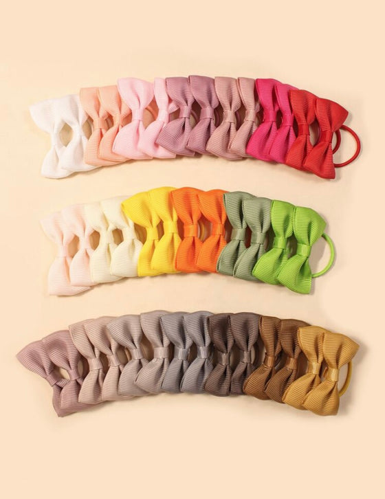 40pcs Toddler Girls Bow Decor Hair Tie