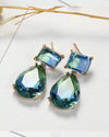 1pair Luxurious & Elegant Square Drop & Teardrop Shaped Earrings