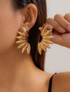 1pair Fashionable Wireless Fan-Shaped Earrings