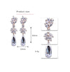 Fashion Classic Horse Eye Water Drops Zirconia Bride Cross Pendant Long Earrings